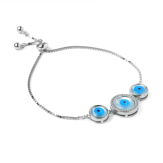 Triplet Round Evil Eye Bracelet For Women