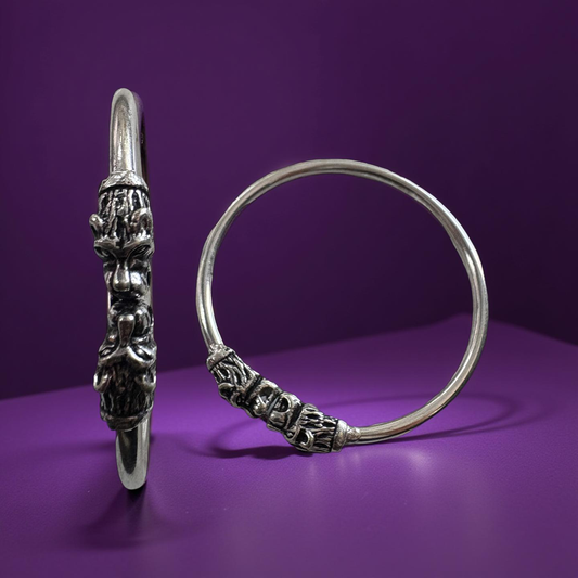 Dragon Designer Kada in silver For Kids