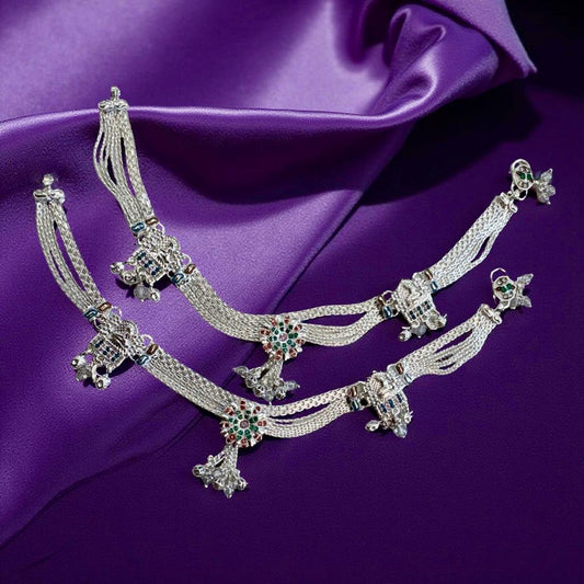 Broad Broch Dulhan With Box Chain Ankelet(Payal) For Women