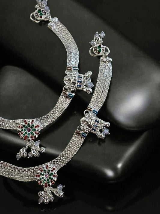 Broad Broch Dulhan With Box Chain Ankelet(Payal) For Women