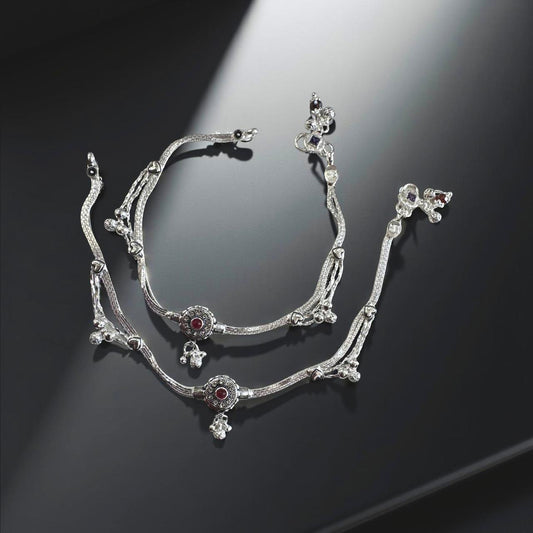 Oxidized Red Charm Ankelet(Payal) For Women