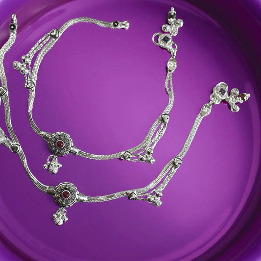 Oxidized Red Charm Ankelet(Payal) For Women