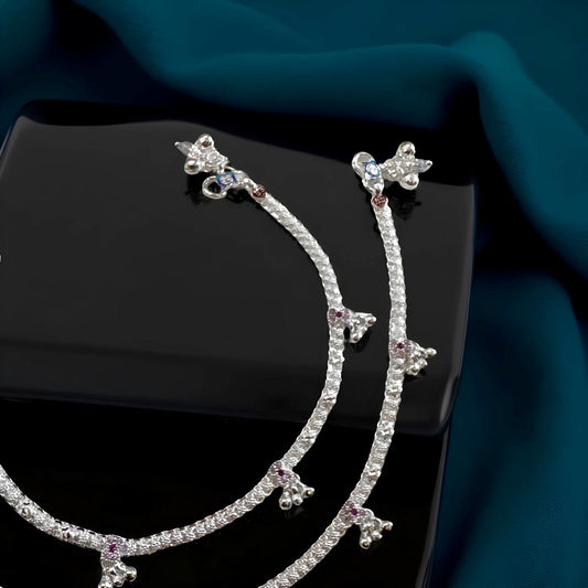 Pink Stone Ankelet(Payal) For Women