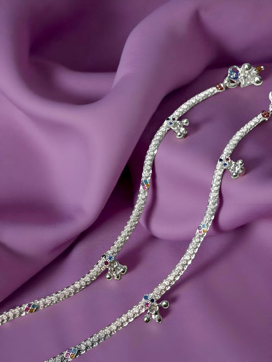 Square Red Charm Ankelet(Payal) For Women