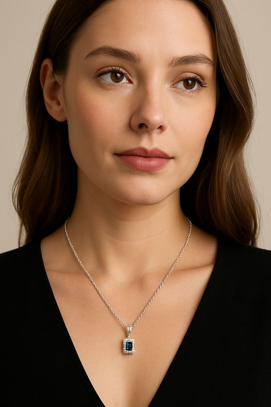 Sapphire Blue Pendant For Women