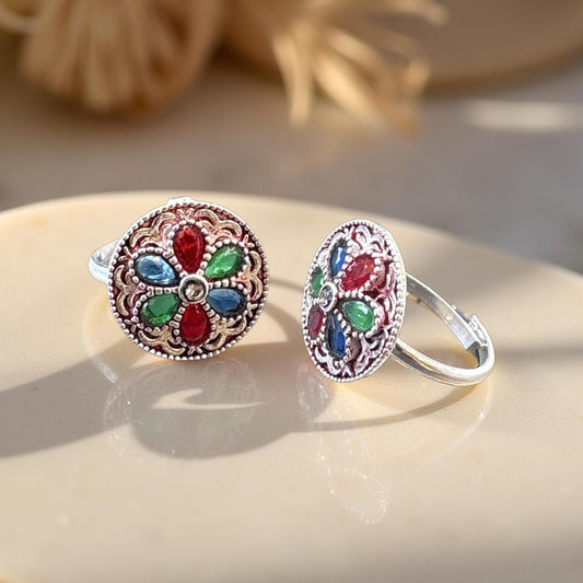 Antique Engraded Diamond Toe Ring