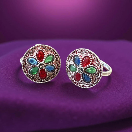 Antique Engraded Diamond Toe Ring