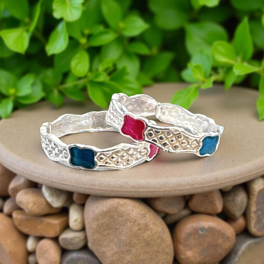 Colour Mina Work Toe Ring