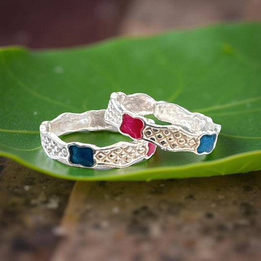 Colour Mina Work Toe Ring