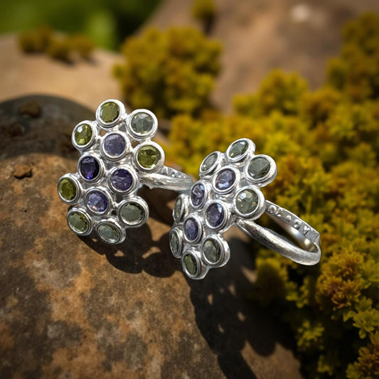 Double Decker Floral Diamond Toe Ring