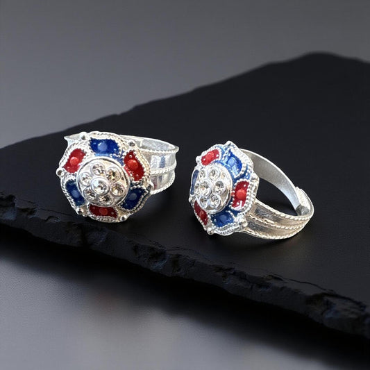 Broad Floral Toe Ring