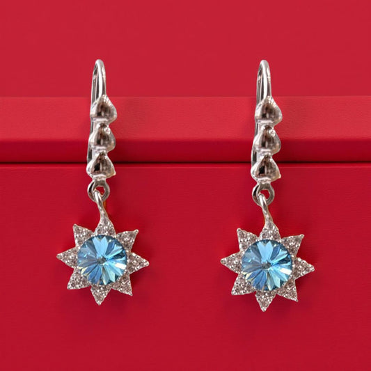 Ocean Blue Dazzilng Earhoop