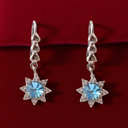 Ocean Blue Dazzilng Earhoop