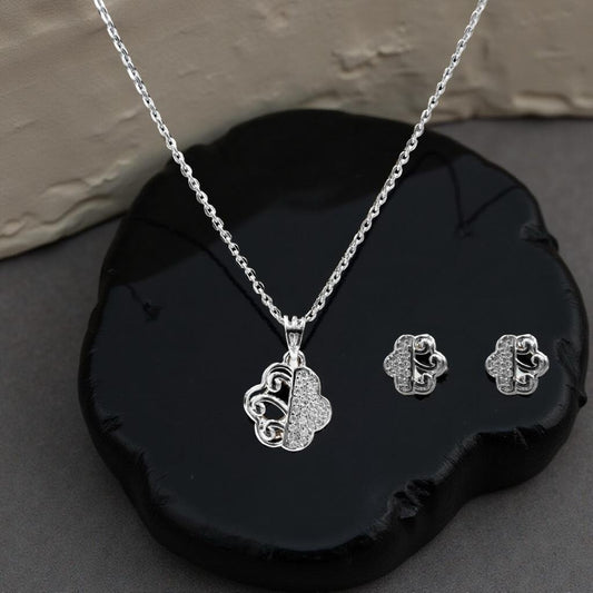 Trignity Butterfly Necklace Set For Women
