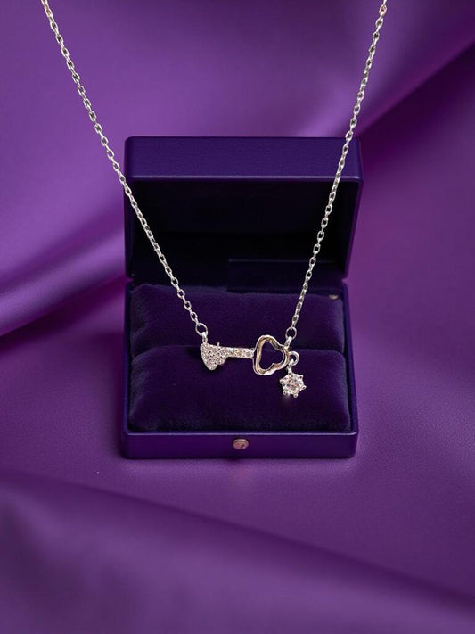 Dazzle Key Stone Charm Necklace
