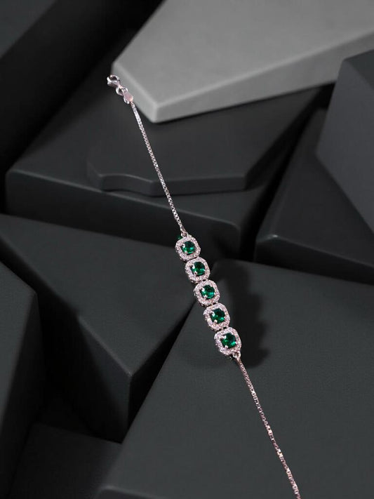 Green Emerald Stone Bracelet For Women