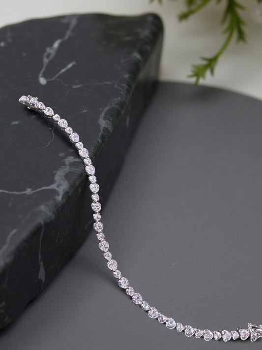 Heart Tennis Bracelet For Women