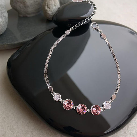 Dazzle Pink Charm Bracelet For Women