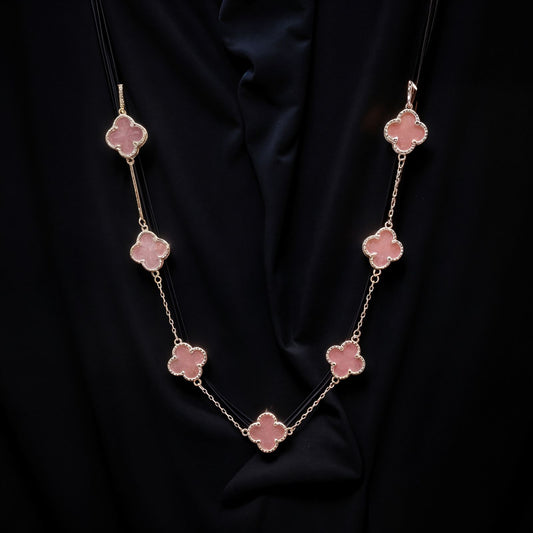 Pink Clover Necklace For Women