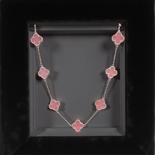 Pink Clover Necklace For Women