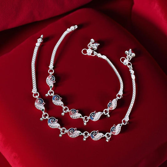 Colourfull Peacock Ankelet(Payal) For Women