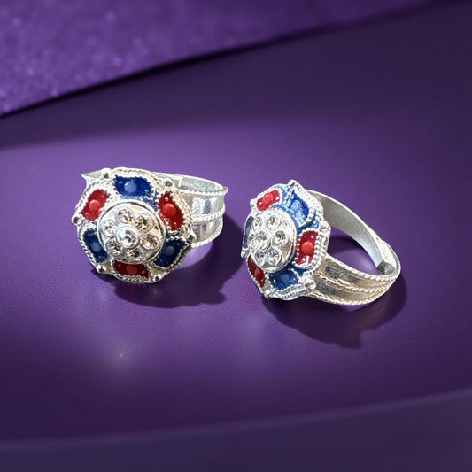 Broad Floral Toe Ring