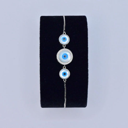 Triplet Round Evil Eye Bracelet For Women