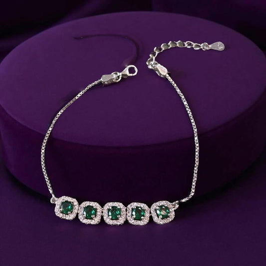 Green Emerald Stone Bracelet For Women