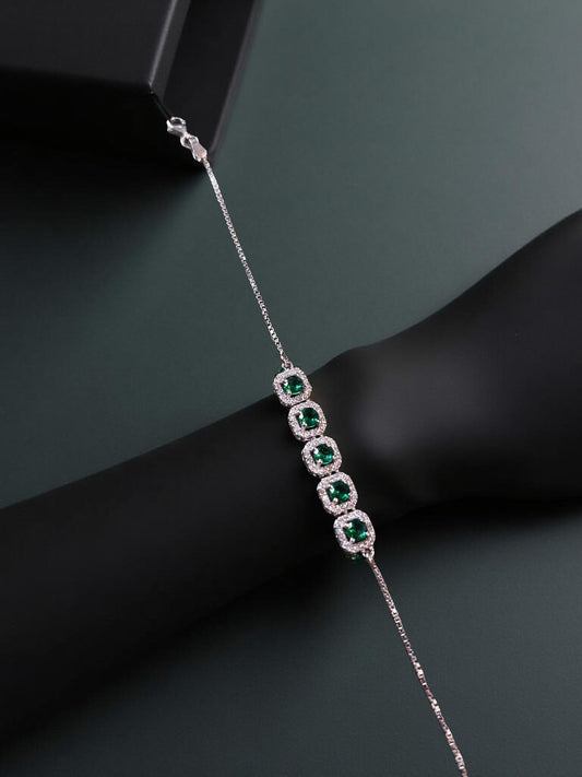 Green Emerald Stone Bracelet For Women
