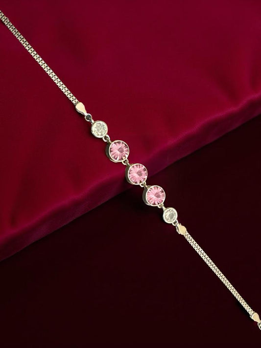 Dazzle Pink Charm Bracelet For Women