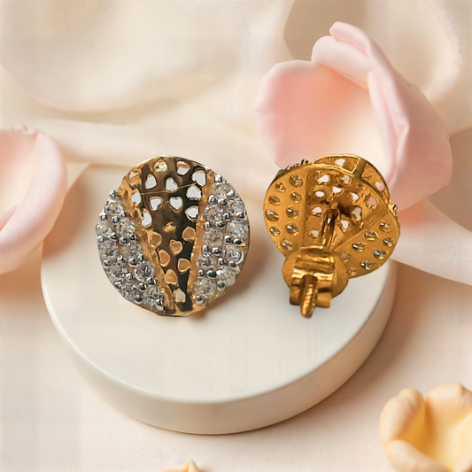 Antra Gold And Silver Plated Studs earrings