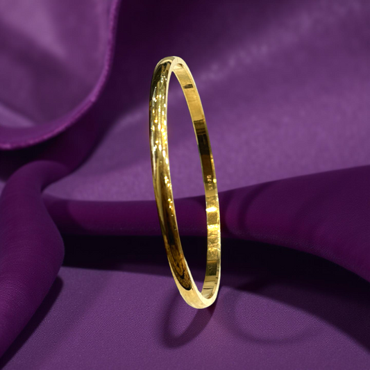 Metal Silver Bangle in Gold Polish For Women & Men
