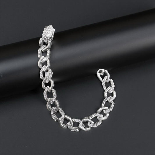 Solid Engraded Nano-Diamonds Bracelet For Men