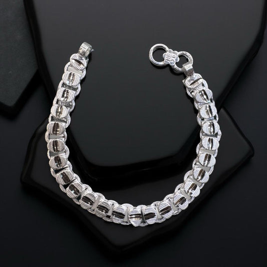 Rubber Casting Shinny Engraved Bracelet For Men