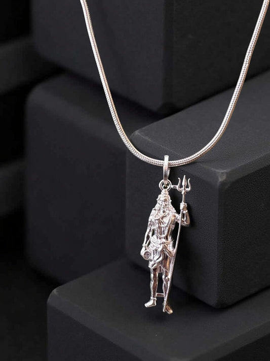 Lord Shiv With Trident Pendant For Men