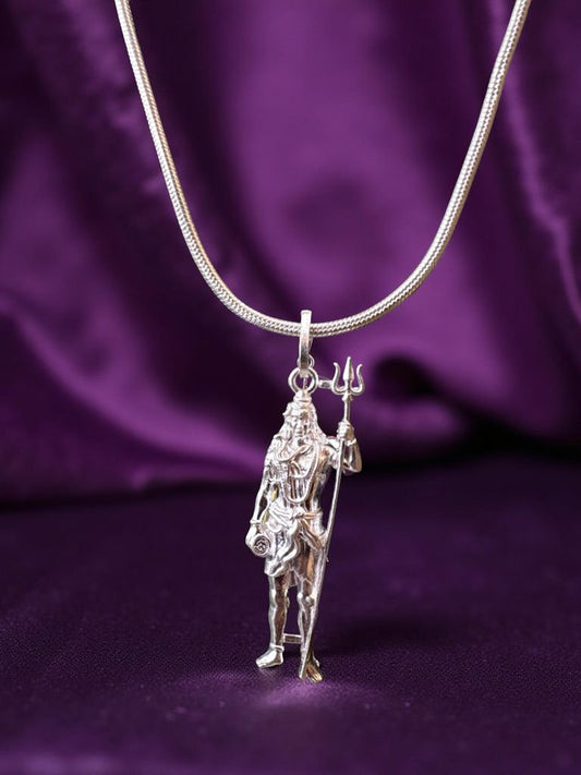 Lord Shiv With Trident Pendant For Men