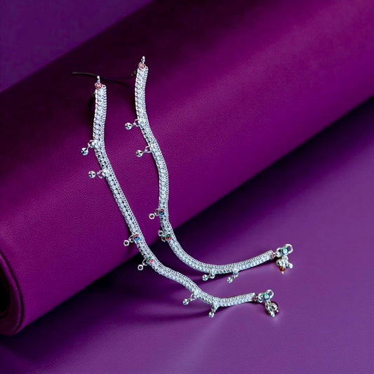 Elegant Broad Double Chain Anklet(Payal) For women