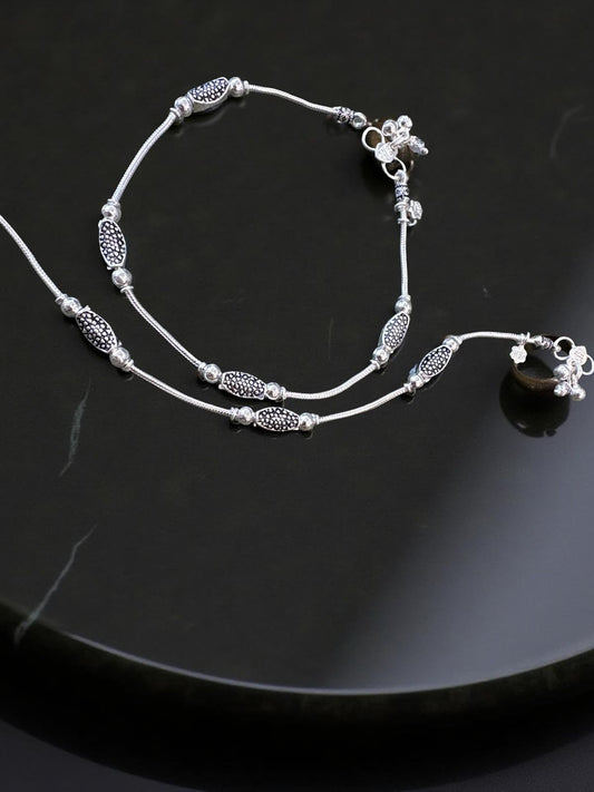 Oxidized Simple Round Ankelet (Payal)