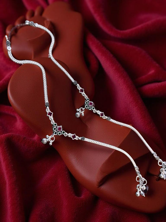 Red Square Elegant Ankelet(Payal) For Women