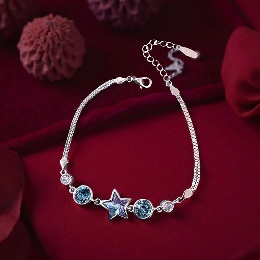 Twinkling Blue-Pink Bracelet For Women