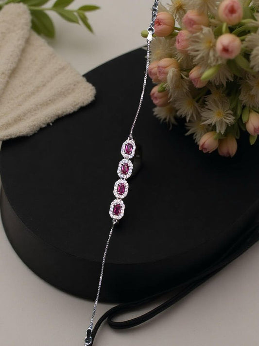 Emerald Red Stone Bracelet For Women