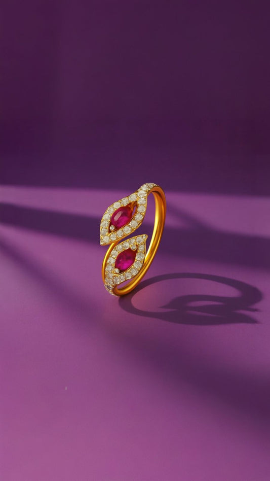 Red Ruby Minimal Ladies Ring