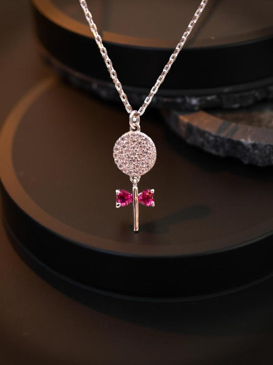 Charm Ruby Flower Necklace For Women