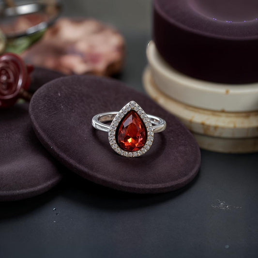 Red Ruby Emerald Diamond Ring