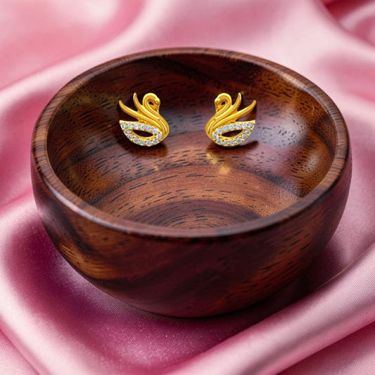 22KT Spark Swan Earrings